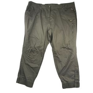 NEW Avenue Utility Womens Plus‎ Size 26 Olive Jogger Pants W/ Zip Ankle